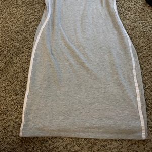Grey dress white lines on side
